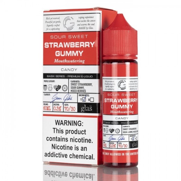 BASIX SERIES - STRAWBERRY BLAST BY GLAS E-LIQUID - 60ML